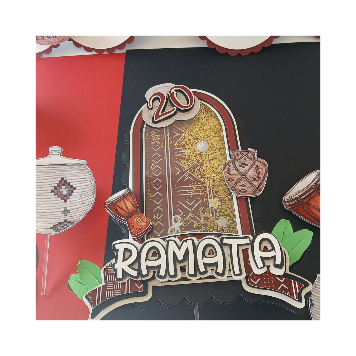 Cake Topper Africa personnalisé Atelier Mooka