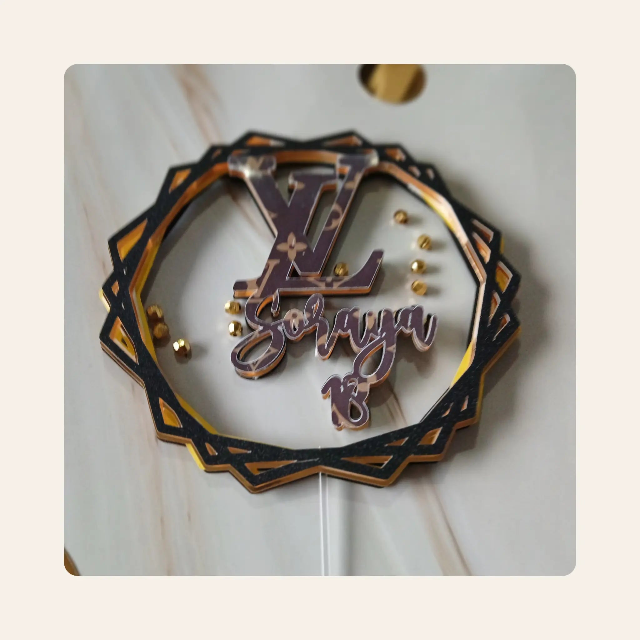 Cake Topper Personnalisé Classique mookaco