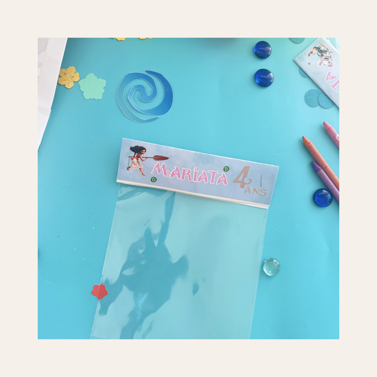 Sachet de bonbon sur le theme Vaiana Mooka & Co