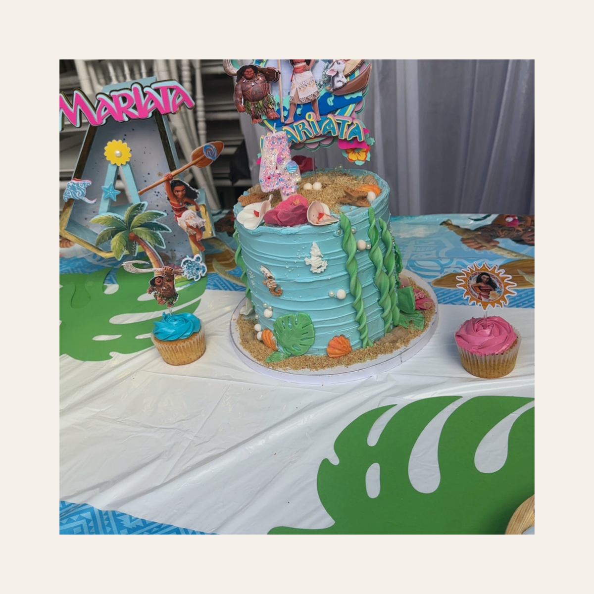 Chiffre 4 3D sur le theme Vaiana Atelier Mooka & Co
