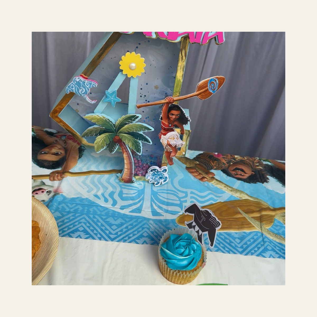 Chiffre 4 3D sur le theme Vaiana Atelier Mooka & Co